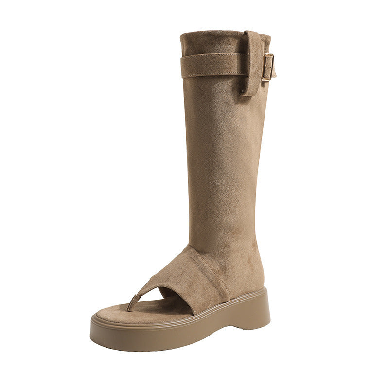 Women's Summer Thick Bottom Increased Western Denim Boots