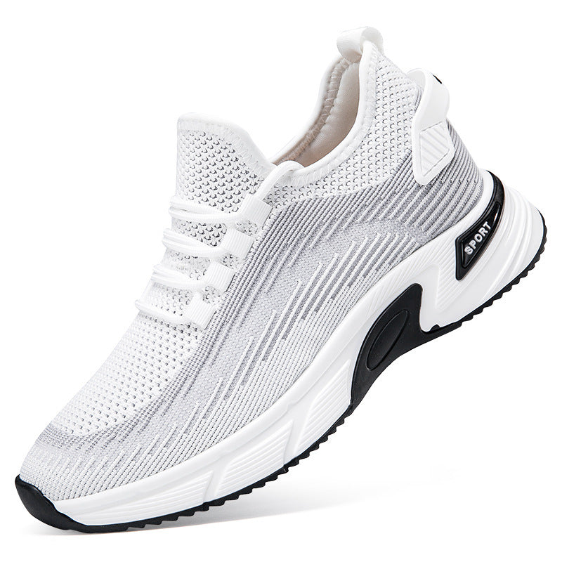 Men's Elevator Summer Breathable Fly Woven Mesh Invisibly Heightened Casual Shoes