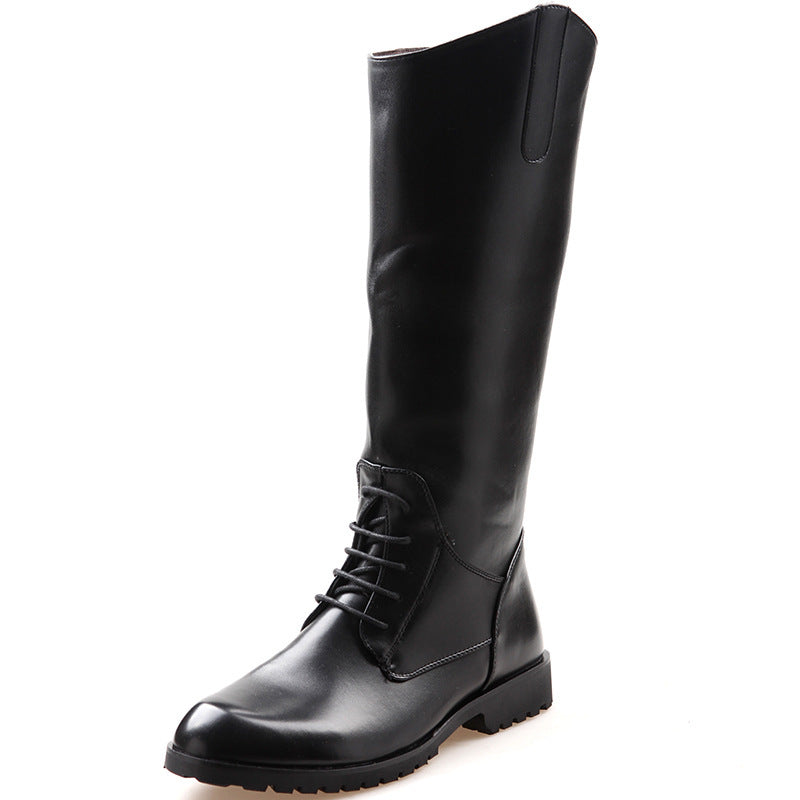 Men's Fashion High Back Zipper Trend Performance Stage Men's Leather Boots