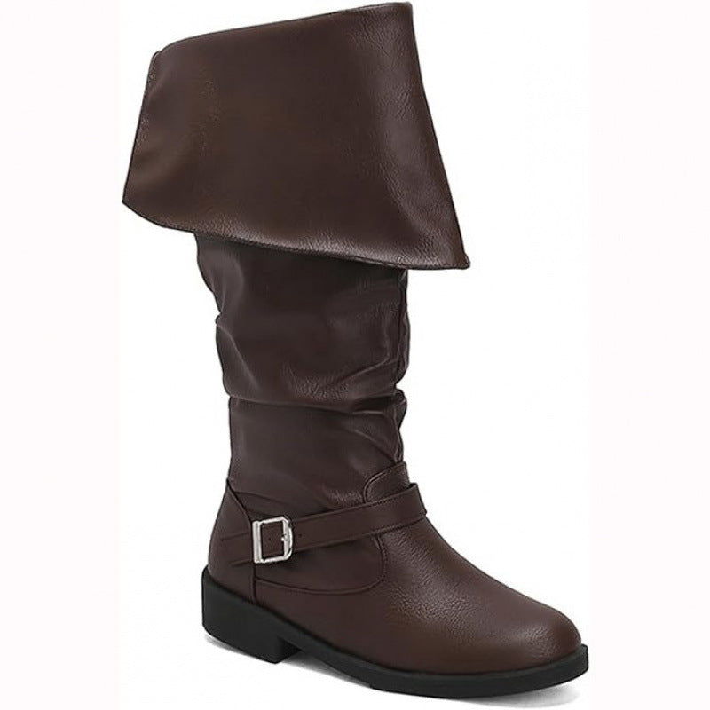 Men's Medieval Renaissance Dark Punk Large Size Men's Leather Boots