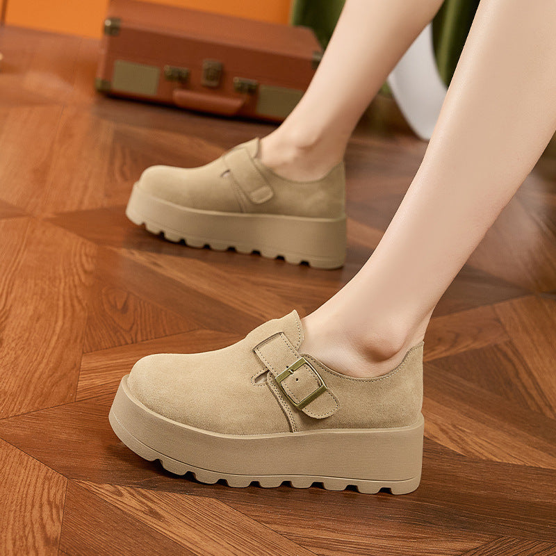 Popular Women's Platform Height Increasing Slip-on Casual Shoes