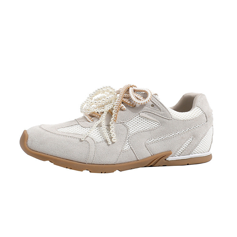 Women's Mom Height Increasing Insole Pearl Ballet Style Training Genuine Large Women's Sports Shoes
