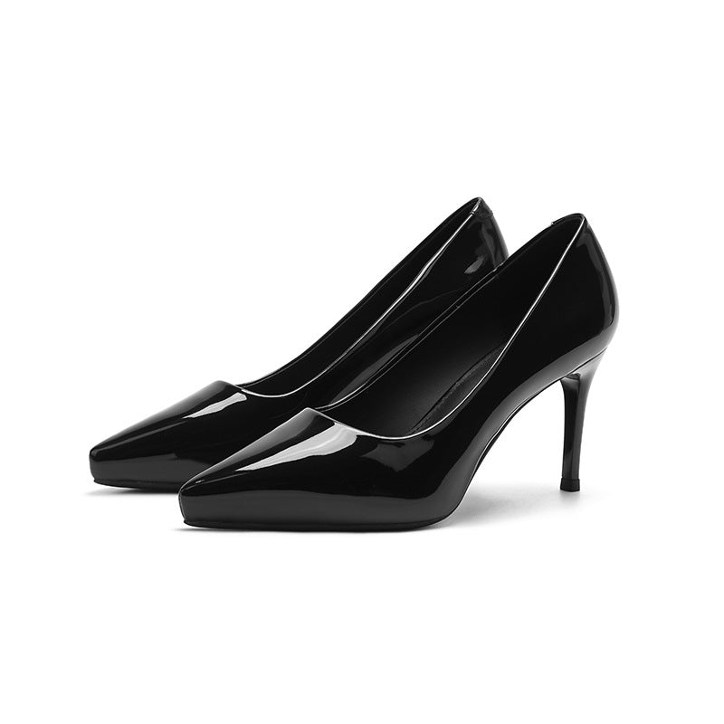 Women's Sexy Pointed Stiletto French Style Temperament Patent Women's Fashion Shoes