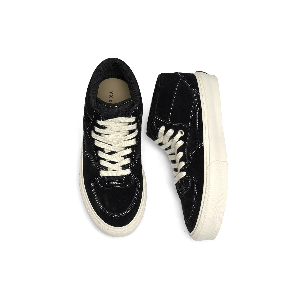 Men's Thick Bottom Breathable Cowhide Heightened Easy Wear Board Low Trendy Men's Casual Shoes