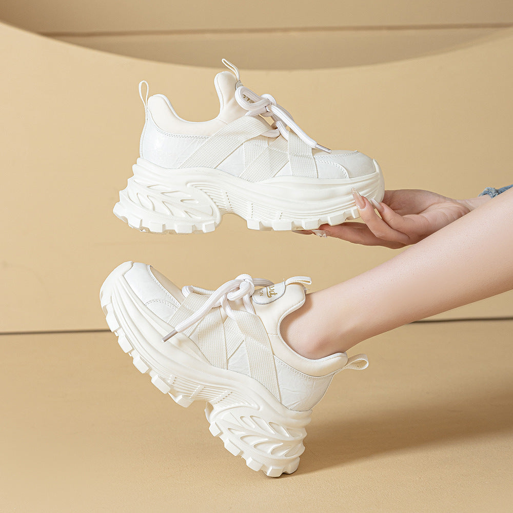 Women's Spring Life Red Dad Platform Soft Surface Warm Women's Sports Shoes