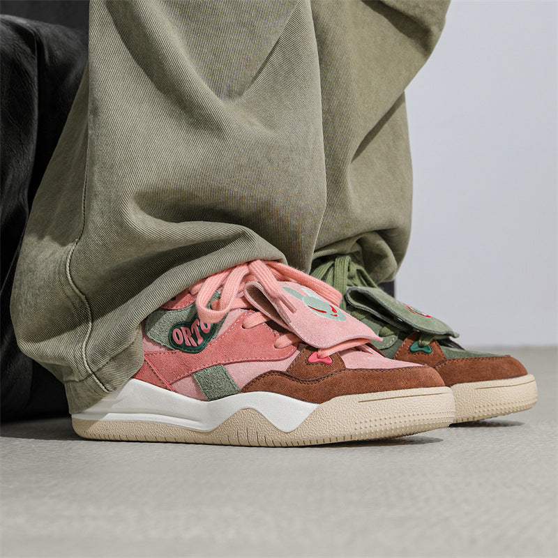 Women's & Men's Mandarin Ducks Niche Platform Retro Easy Matching Leisure National Fashion Men's Sports Shoes