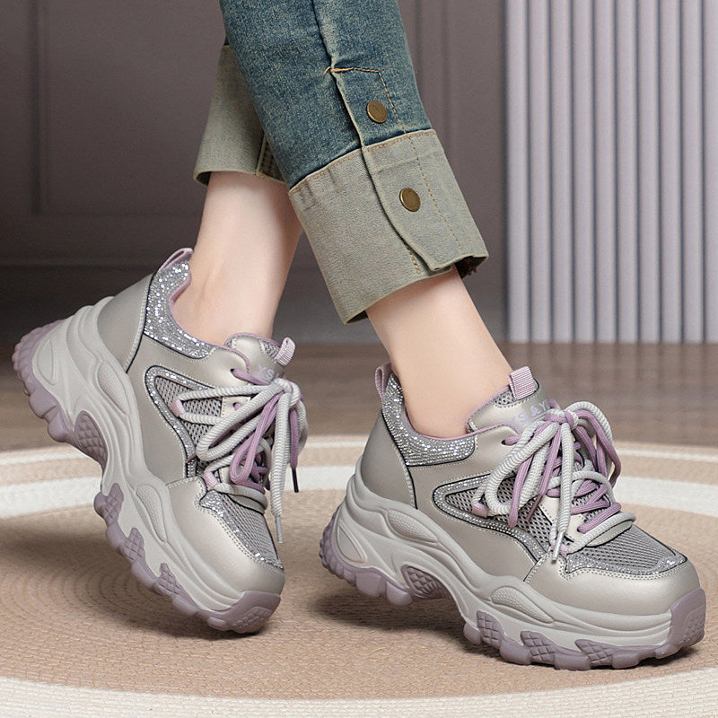 Women's Lightweight Running Small Feet Platform Dad Sneakers