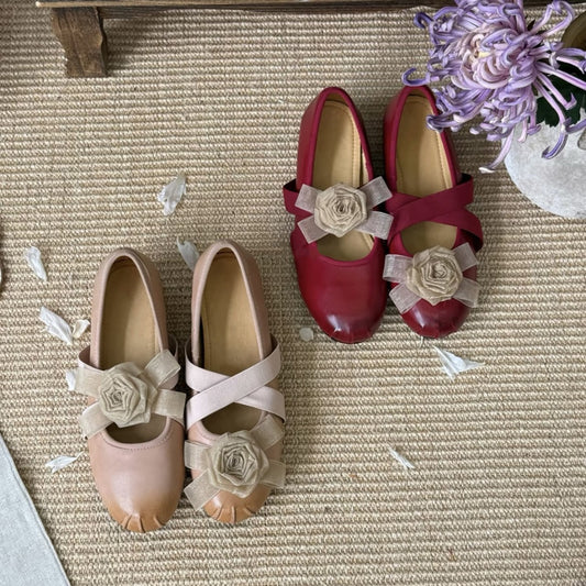 French Flat Flower Mandarin Duck Shallow Mouth Pumps Female Summer Women's Fashion Shoes