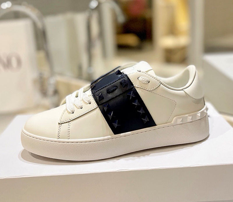 Men's Rivet White Genuine Fashion Trendy Couple Men's Sports Shoes