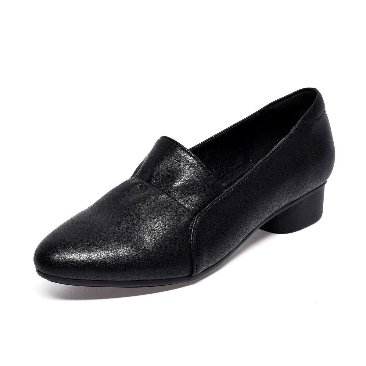 Women's Genuine Pumps Spring Shallow Mouth Pointed Soft Leather Shoes