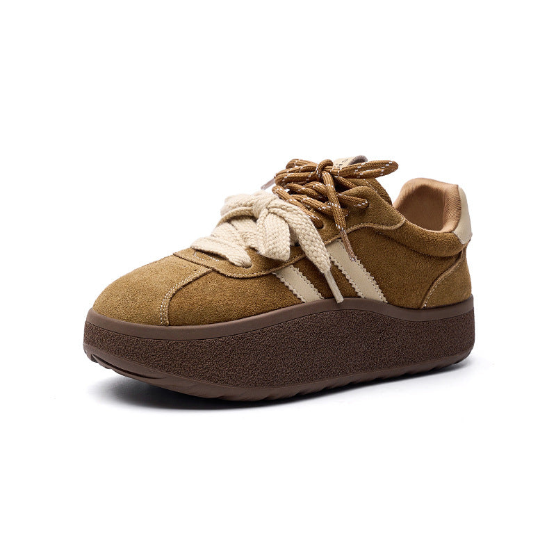 Women's German Training Soft Soled Veet Platform Height Increasing Comfortable Korean Sports Casual Shoes