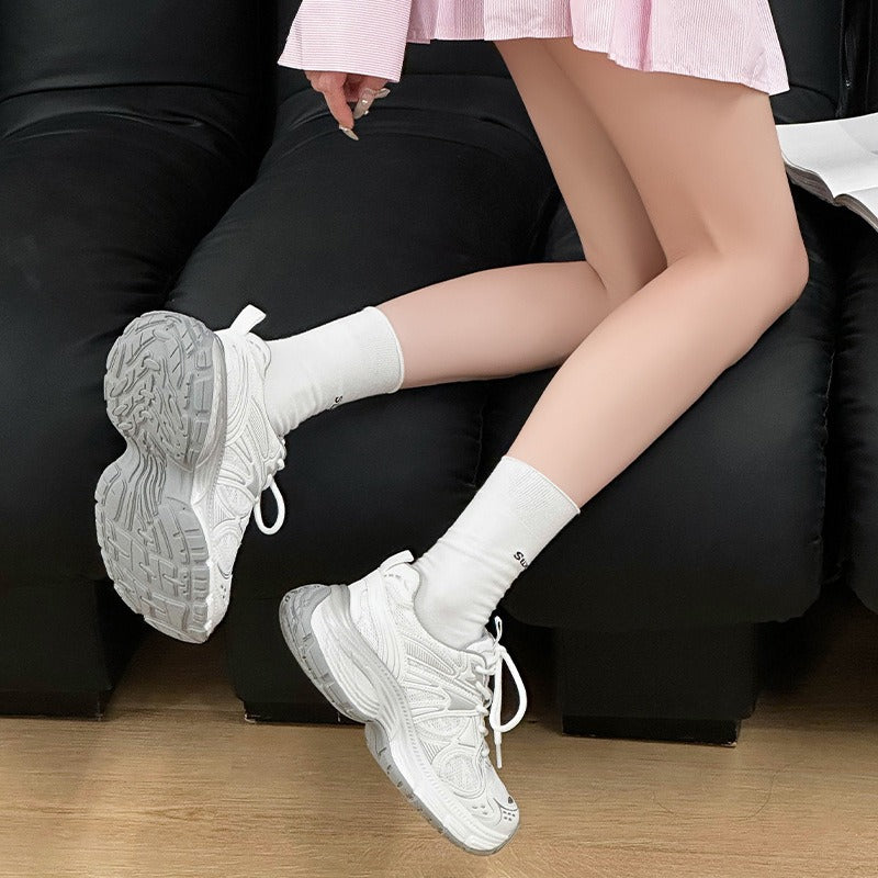 Women's Platform Dad Spring Mesh Breathable Lightweight Sneakers