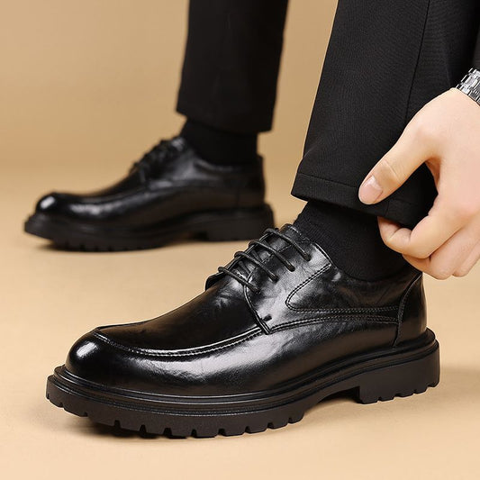 Men's Business British Style Platform Wedding Groom Best Man Men's Casual Leather Shoes