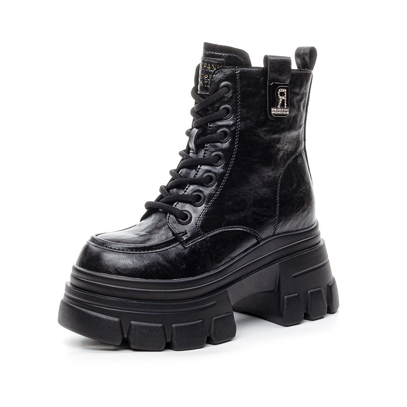 Women's Martin Elevator Fleece-lined Small Platform Ankle Retro Easy Boots