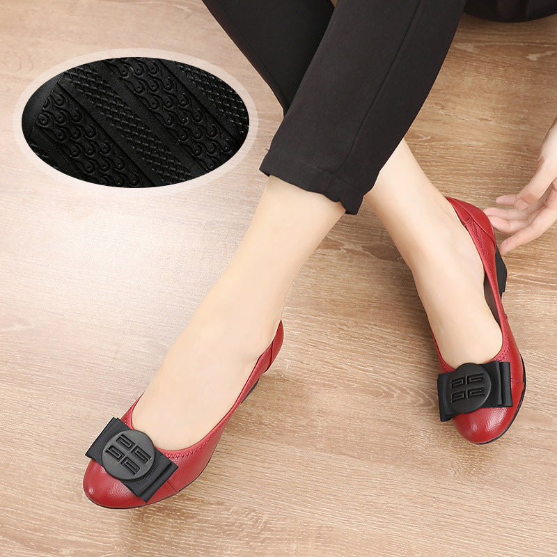 Women's Simple Wedge Soft Bottom Top Layer Women's Fashion Shoes