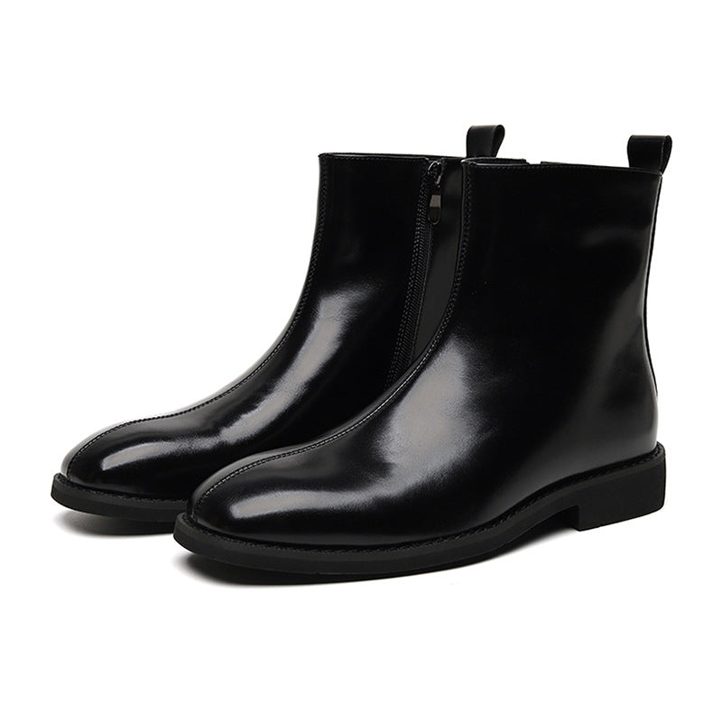 Men's Chelsea Korean Square Toe Height Increasing Men's Martin Boots