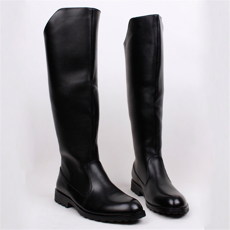 Men's Inner Long Tube Knee Pad Warm Knight Men's Leather Boots