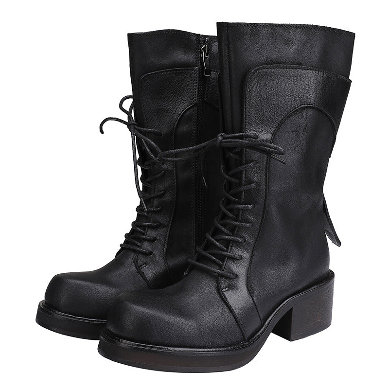 First Layer Cowhide Martin Female Back To Ancient Genuine Women's Leather Boots