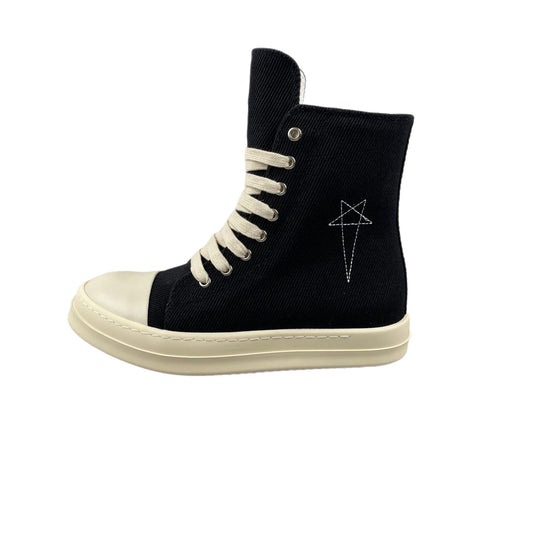 Men's Embroidered Skate Short Zipper White Cloth Couple British Men's Martin Boots