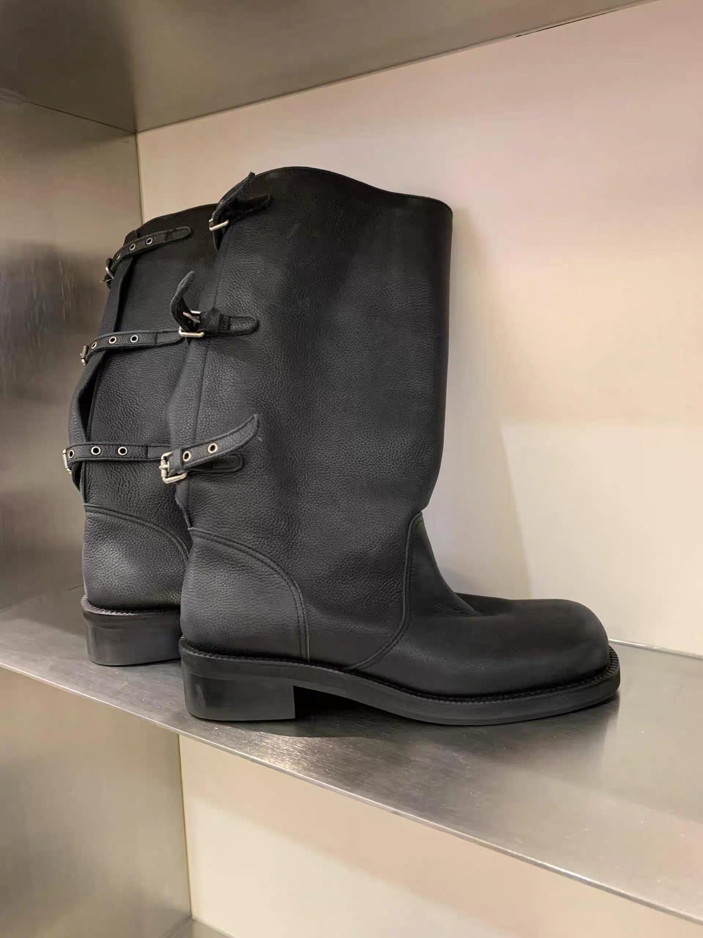 Women's Buckle Two Wear Thigh High Knight Women's Leather Boots
