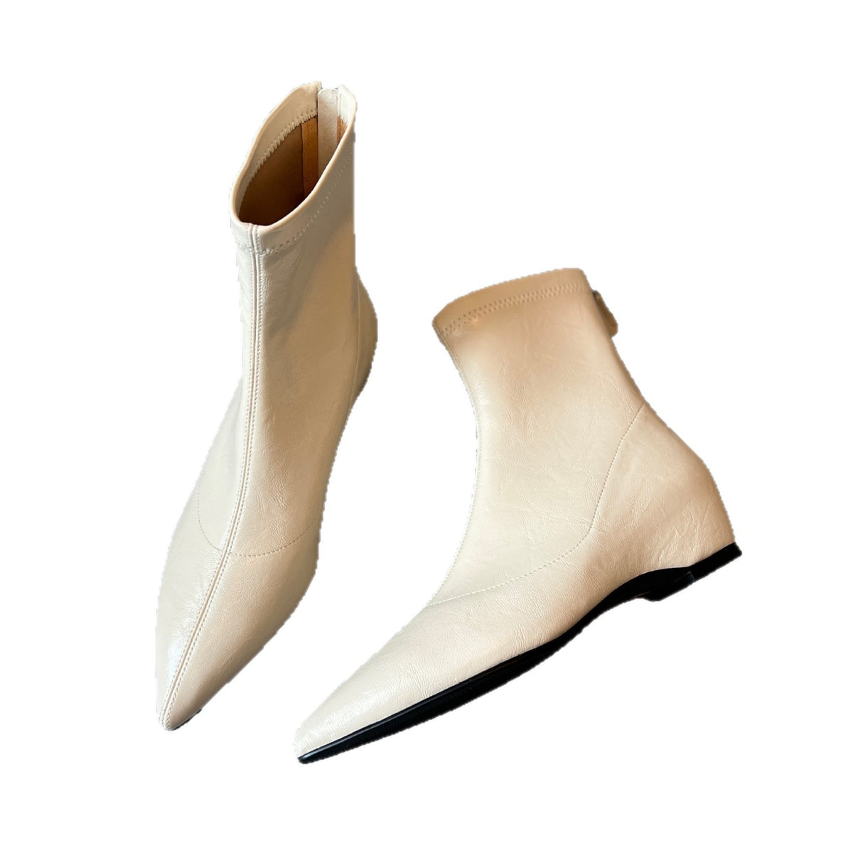Height Increasing Insole Skinny Flat Bottom Pointed Toe Boots