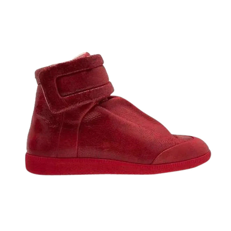 Men's Black White Red High Top Breathable Men's Martin Boots