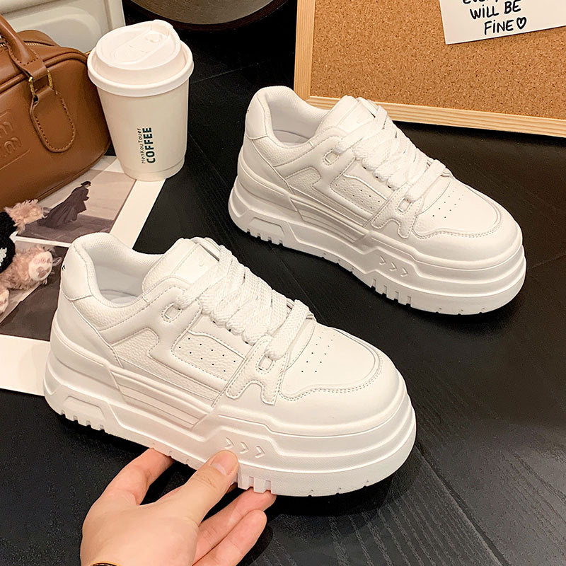 Women's Height Increasing Genuine Platform White Spring Women's Casual Shoes