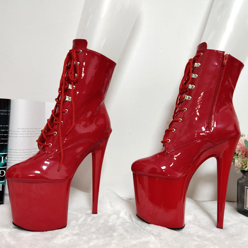 Plus Size Nightclub Platform Booties Sexy Short Heels
