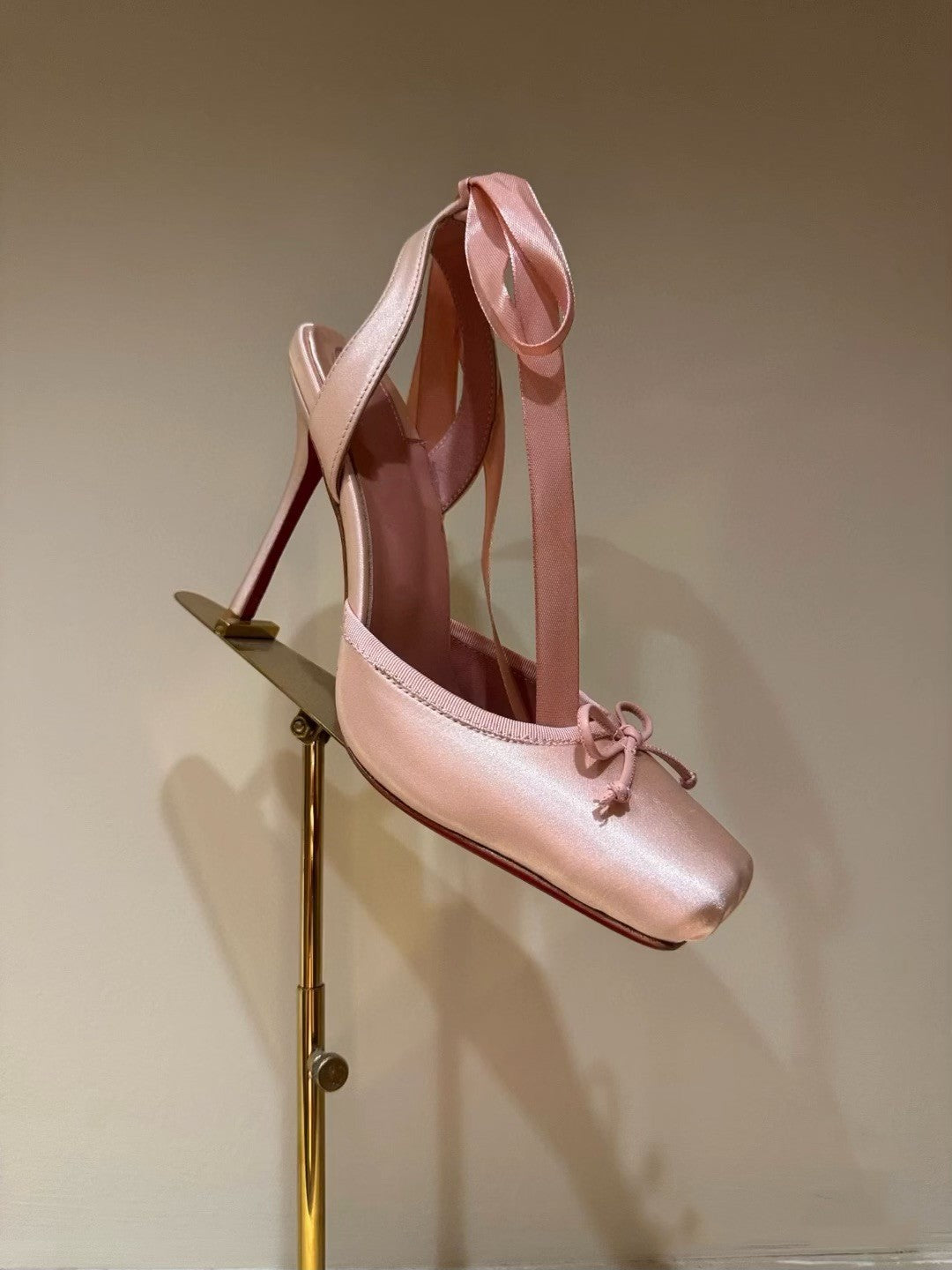 Stiletto Square Toe Ankle Strap Satin High Heeled Sandals
