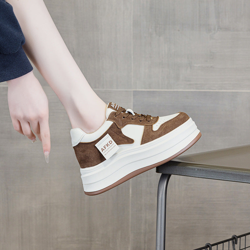 Women's Thick Bottom Show Feet Little Retro Soft Sports Casual Shoes