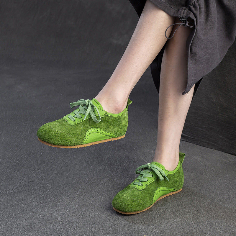 Women's Shu British Style First Layer Cowhide Sports Macaron Women's Shoes