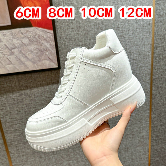 Women's White Invisible Height Increasing Insole Platform Women's Shoes