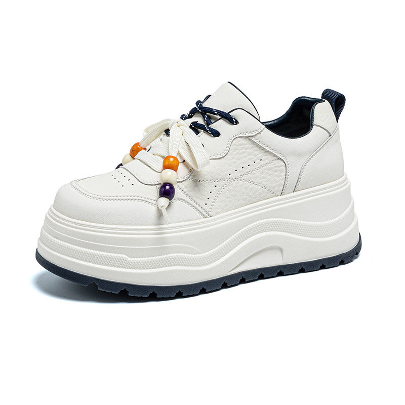 Women's White Color Matching Thin Strap Sports Women's Casual Shoes