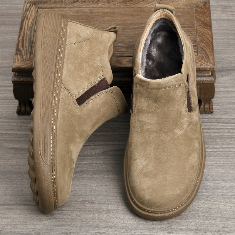 Men's Chelsea Top Layer Cowhide Light Luxury Thick Business High Boots