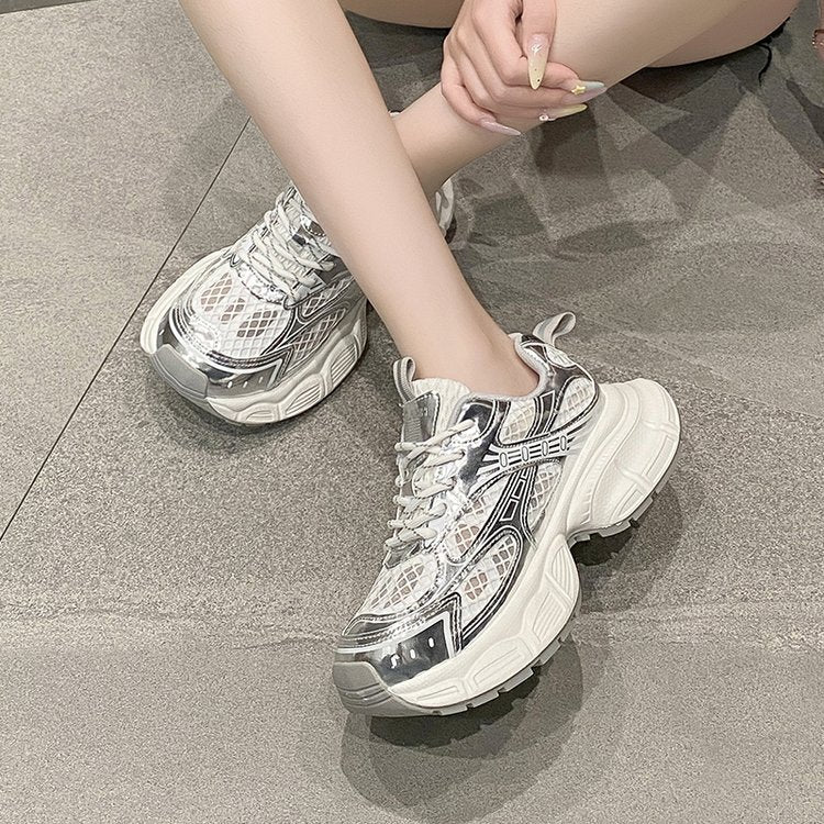 Women's Bottom Thin Mesh Dad Summer European Version Breathable Women's Sports Shoes