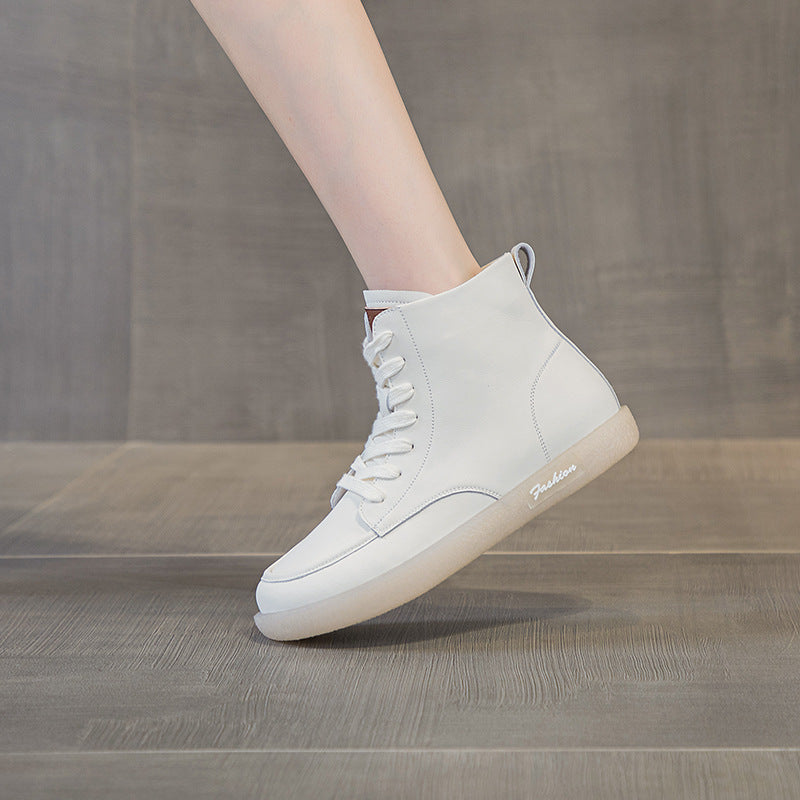 Women's Flat Beef Tendon Soft Bottom White Men's Shoes