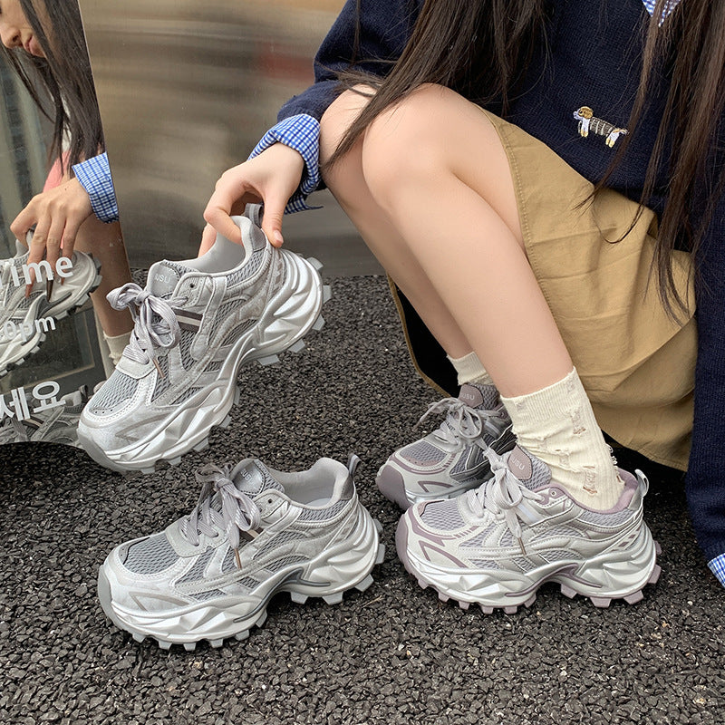 Women's Paris Platform Dad Spring Sier Gray Comfortable Portable Women's Casual Shoes