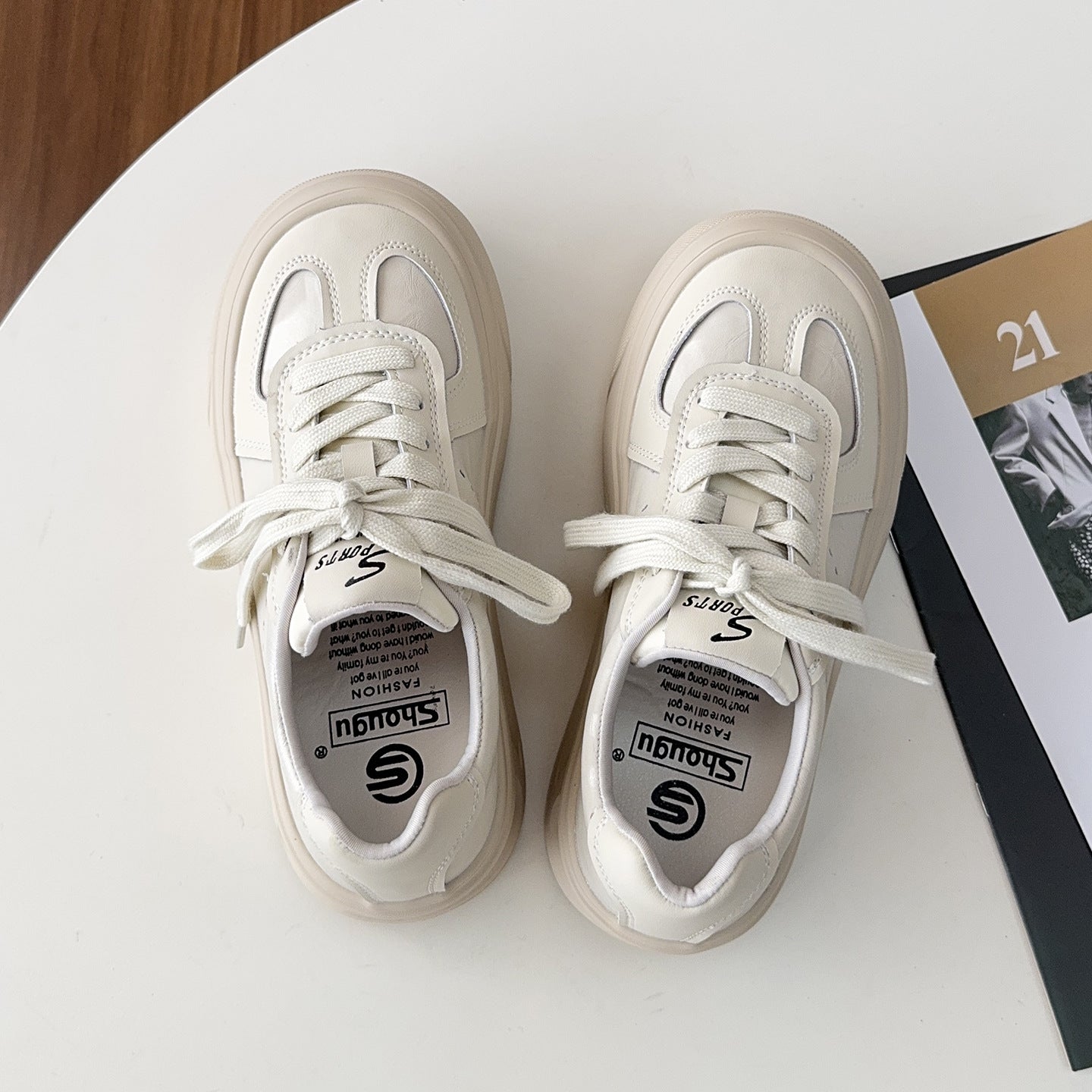 Thick Bottom Elevator Wild White With Skirt Autumn Genuine Classic Sports Casual Shoes