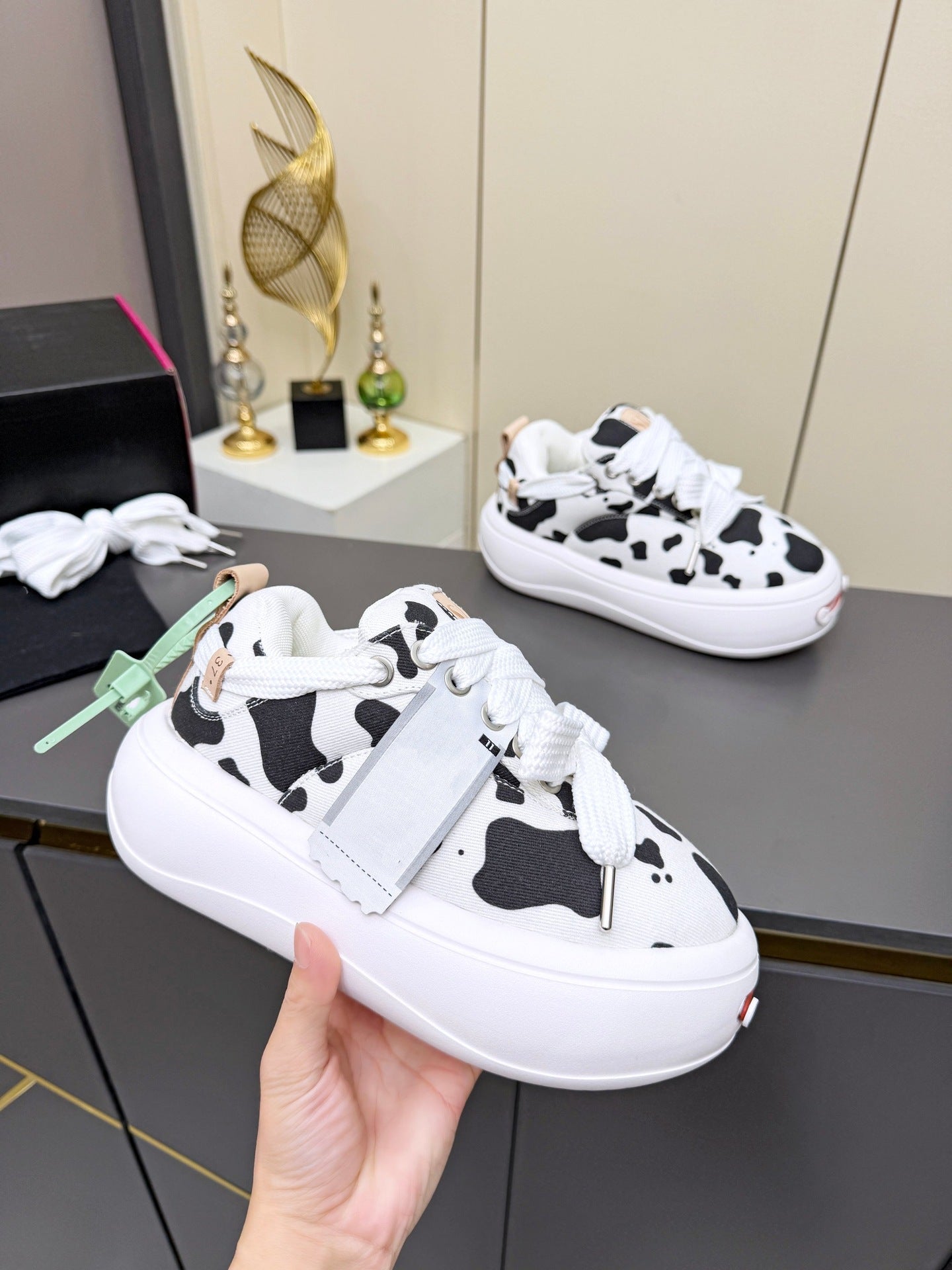 Women's Tan Jack Purcell Bread Thick-soled Increased Round Sports Casual Shoes