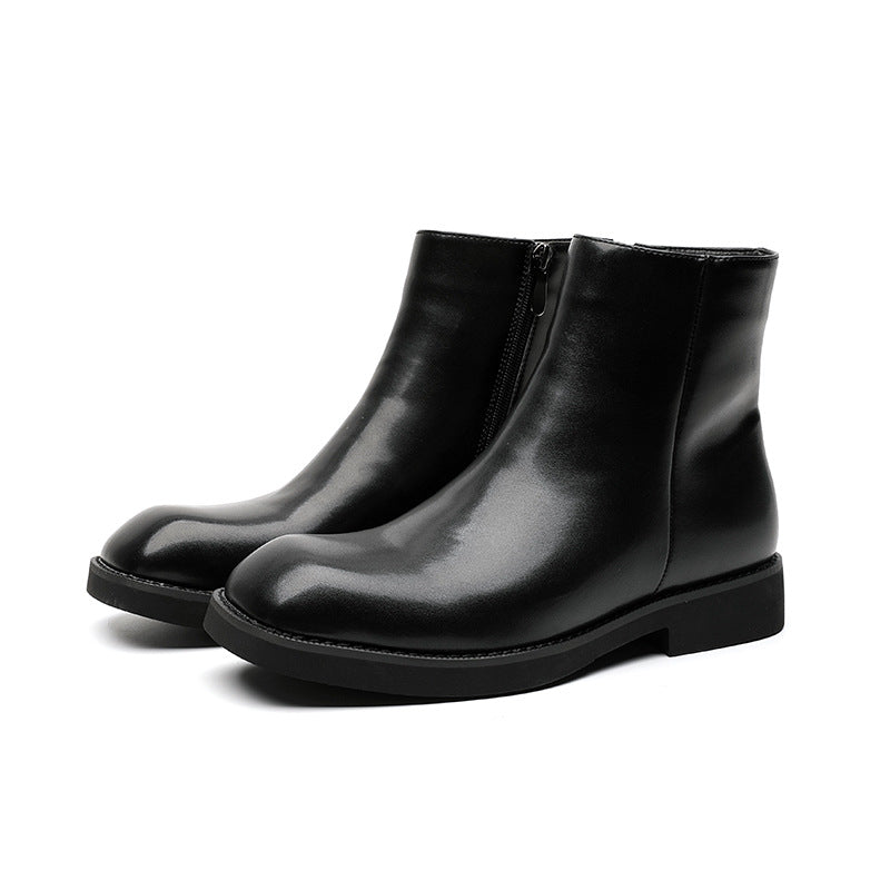 Men's Korean Style Square Toe British Chelsea Men's Martin Boots