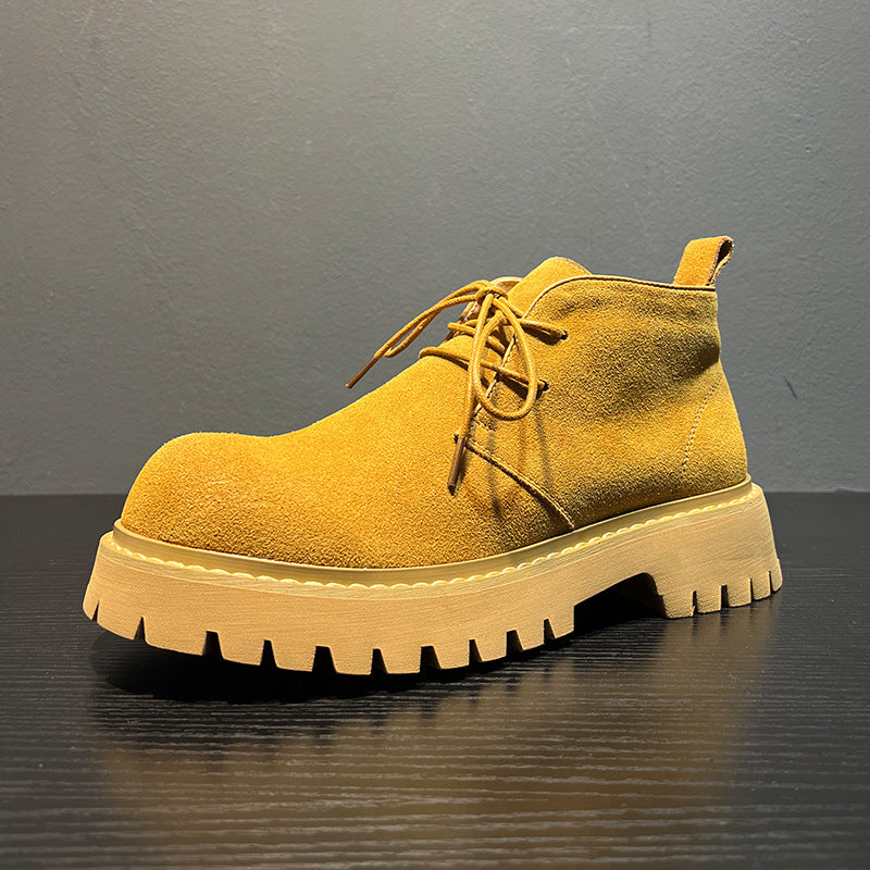 Men's Martin Platform Height Increasing British Worker Big Men's Shoes