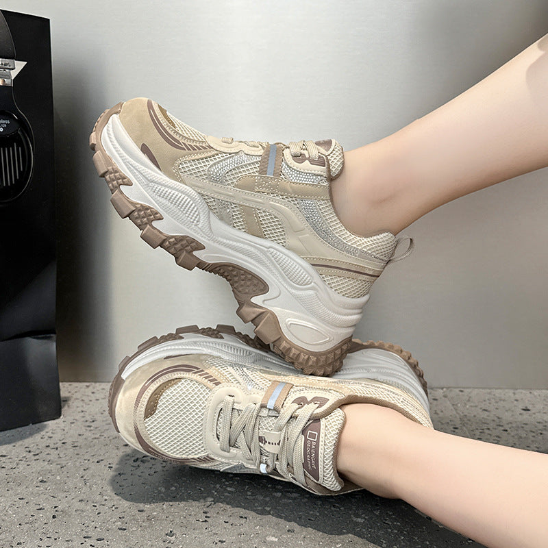 Women's Platform Dad Autumn Genuine Small Breathable Casual Shoes