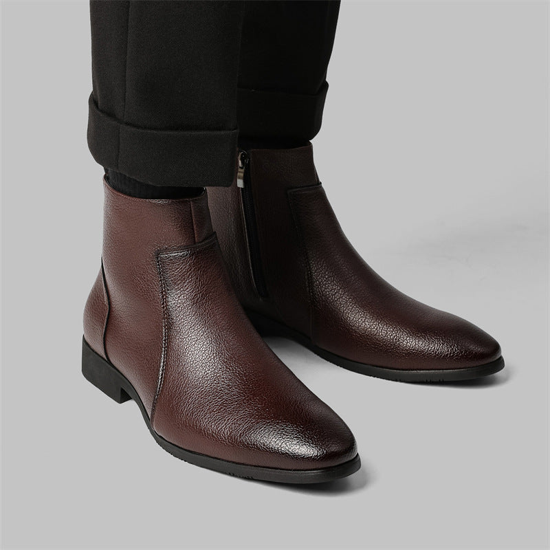Men's Simplicity Soft Large Size Business Office Side Zipper Boots