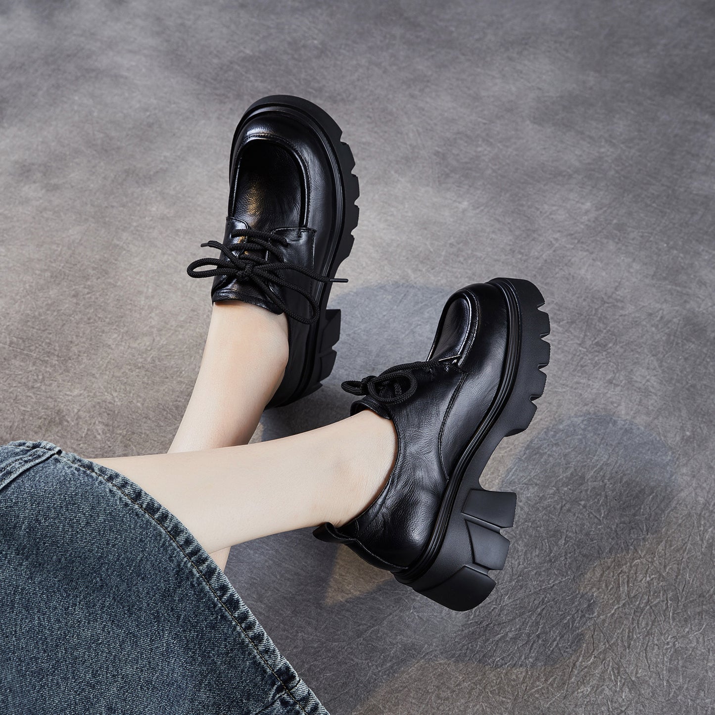 Women's Platform Height Increasing British Style Light Heels