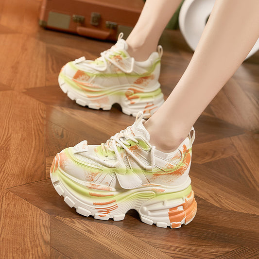 Women's Old Spring Retro Rub Colored Height Men's Shoes