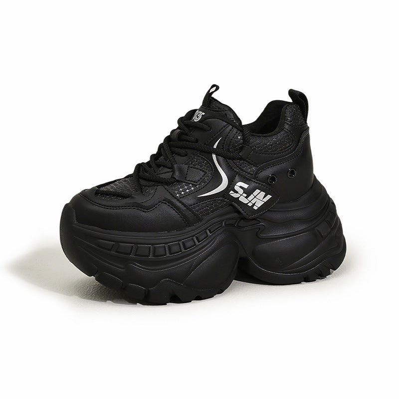 Women's Platform Dad Lace Up Muffin Height Increasing Women's Sports Shoes