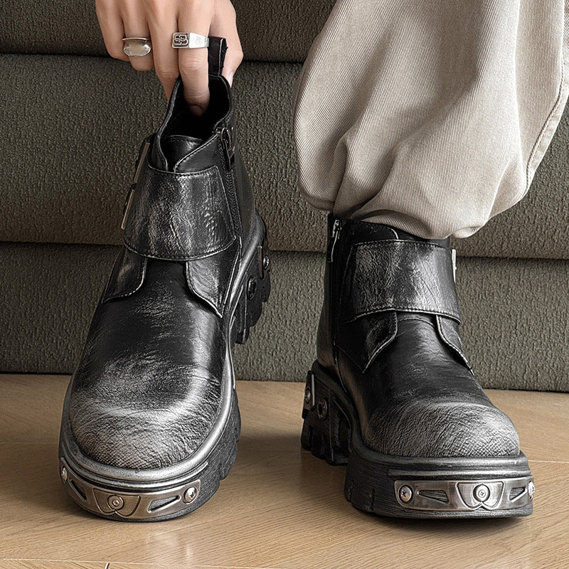 Men's Summer Fashion Platform Thick Bottom Height Increasing Trendy Cool Fried Boots