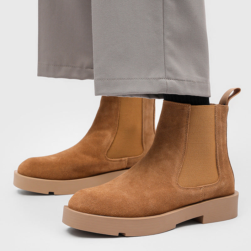 Men's Platform Chelsea Height Increasing Insole Short Boots