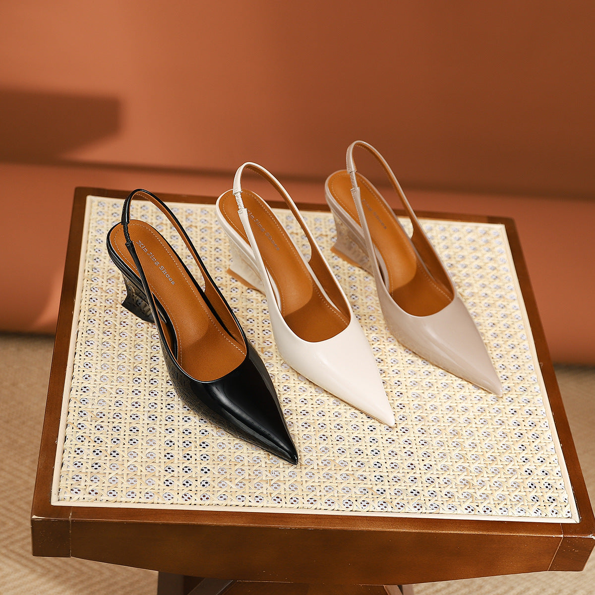 Women's Pointed Toe Wedge Pumps Autumn Low-cut Platform High Women's Fashion Shoes