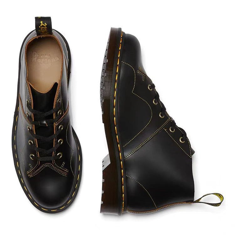 Women's & Men's Face Martin For British Short Round Women's Leather Boots